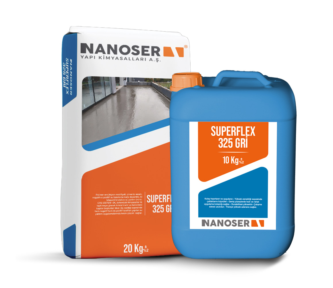 Superflex 325 Gri - Çimento Esaslı Su Yalıtım Ürünleri | Nanoser Yapı Kimyasalları